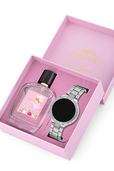 Polo Air Tek Sıra Taşlı Dokunmatik Led Kadın Kol Saati Parfüm Hediyelik Kombi...