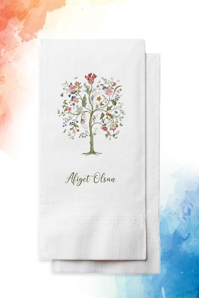 nna tasarım 20 Adet Hayat Ağacı Afiyet Olsun Konuşan Peçete (P30-20)