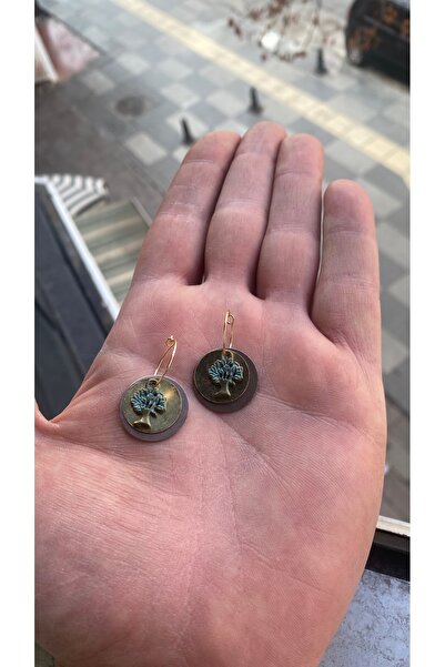 Porsuk Alternatif أقراط نسائية رمزية مصنوعة يدوياً من النحاس