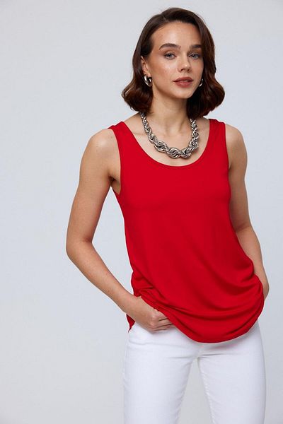 Tuba Butik Basic U-neck Red Women's Athlete