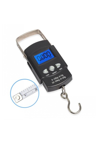 Choice مع مسطرة متعددة الوظائف صغيرة 50 كجم 10 جرام أمتعة صيد إلكترونية محمولة رقمية محمولة باليد