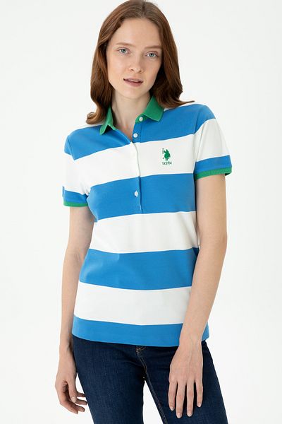 U.S. Polo Assn. Tricou pentru damă cu gât polo Saks Color - 50262960 -vr045