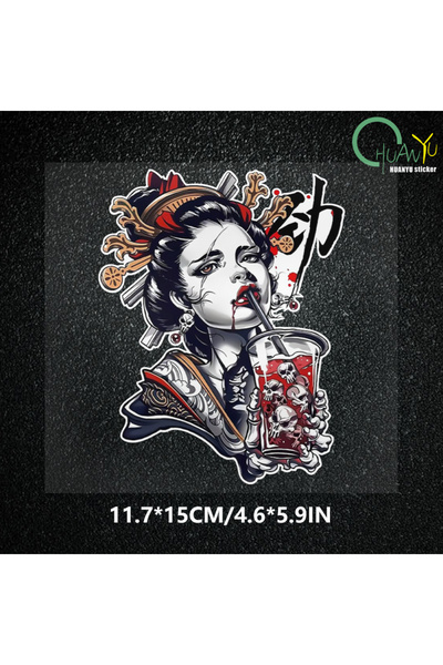 Choice 11.7X15CM G280 11.7X15CM لملصقات سيارات جيشا اليابانية والقوافل والملصقات المضحكة المقاومة للماء والدراجات النارية