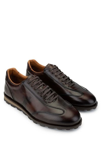Tamer Tanca Men's Genuine Leather Brown Casual Shoes