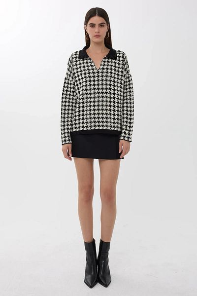 Hiccup Pulover cu model din picior de gală cu gât polo