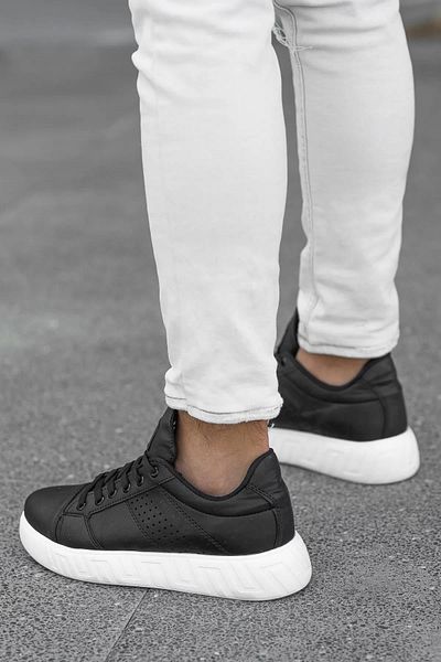 Preux Men's Laser Skin Leather Lifestyle Casual Stylish Daily Lace-up Orthopedic Sneaker Sports Shoes