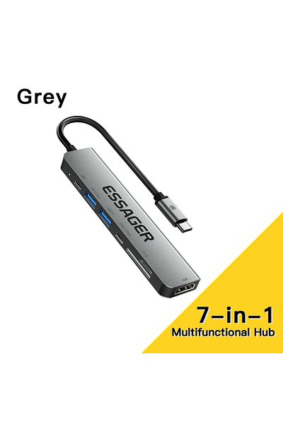 Choice موزع Essager USB C من نوع USB-C إلى HDMI متوافق مع الكمبيوتر المحمول لجهاز MacBook Pro Air M1 M2 Ext...