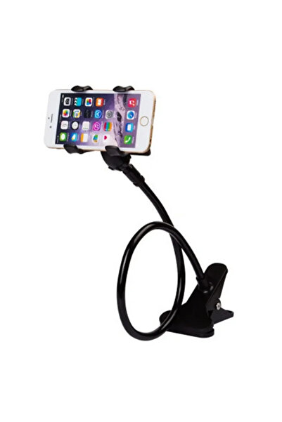 Choice حامل هاتف محمول أسود عالمي ذو قاعدة مرنة وحامل عنق أوزة ومشابك مرنة لل...