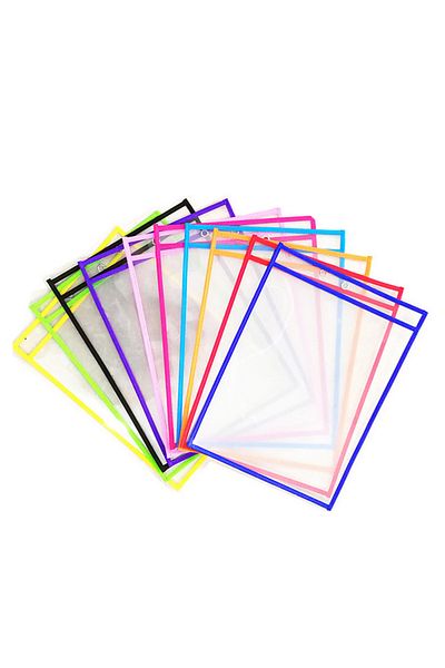 Choice 10x Transparent Reusable Dry Erase Pocket Write Wipe File Storage Bag Stationery