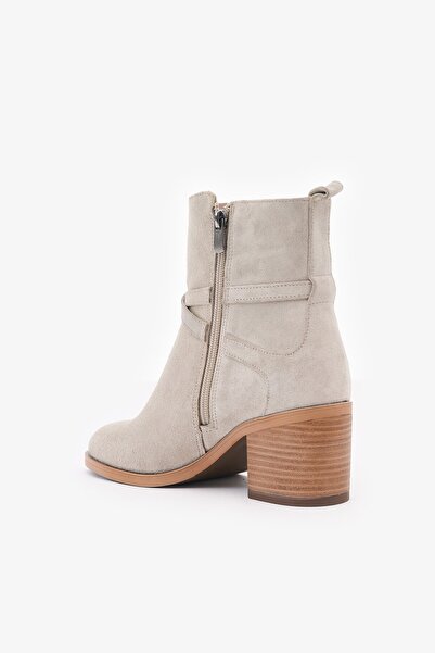 Louis Cardy Anais Beige Genuine Leather Women's Heeled Boots