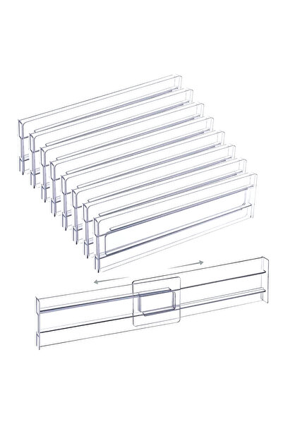 Choice 8 قطع، 4 قطع فواصل أدراج شفافة قابلة للتعديل والتوسيع لأواني الملابس
