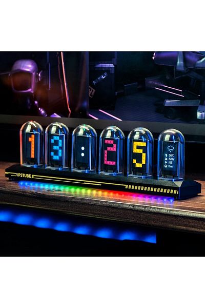 aiopp USB Plug Base with RGB light Night Light DIY Nixie Tube Clock Kit Simulation, Digital Clock APP Time