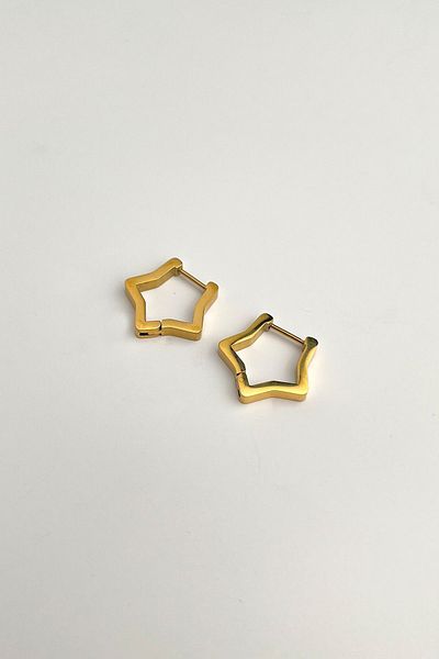 Modex Steel Gold Color Star Earrings (1,5 cm)