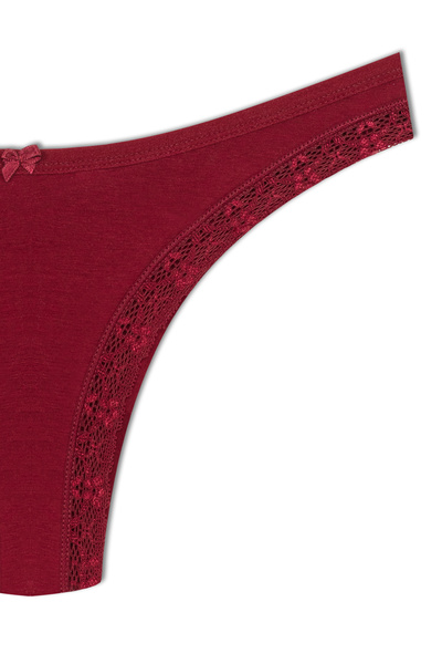 HNX Pachet de 5 chiloți din bumbac pentru femei braziliene cu detaliu din dantelă