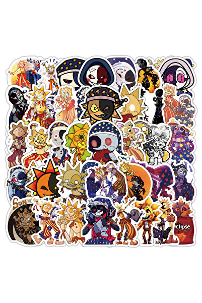 Choice ملصقات متعددة الألوان، 50 قطعة، لطيفة على شكل قطرات الشمس والقمر، مستو...