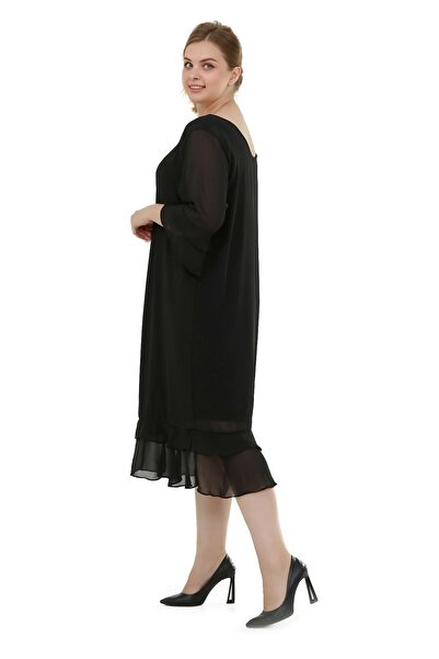 modayız Φόρεμα σιφόν μεγάλου μεγέθους 11C-1830