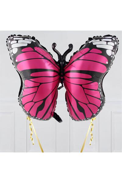 Parti Station Pink Butterfly Concept 5 Years Old Balloon Set Butterfly Theme Birthday Foil Balloon Set