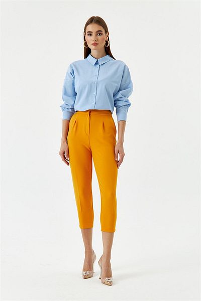 Tuba Butik Γυναικείο παντελόνι Carrot Fit Orange