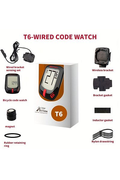 Choice T6 Waterproof Bicycle Speedometer For Sports Outdoor Riding, LCD Display Numbers Computer Speedomete
