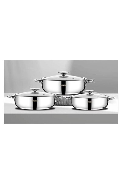 defnesare Amboss 6 parça cool paslanmaz çelik omlet set 16 cm 18 cm 20 cm 3 l...