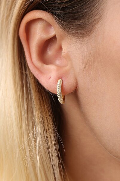 MySilvers Zirkon Taşlı Halka Küpe