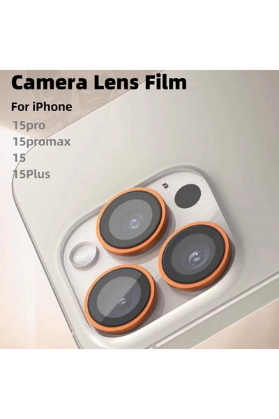 Choice واقي كاميرا معدني مقوى لهاتف آيفون 15 برو ماكس (3 قطع برتقالية) - 2-3 قطع