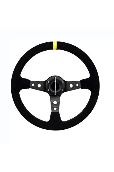 Choice عجلة قيادة رياضية صفراء مقاس 14 بوصة معدلة للسيارات، كبيرة مقعرة، من ج...