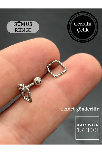 Karınca Piercing Geometrik Burgu Kulak Tragus Piercingi ( Karınca Tattoo )