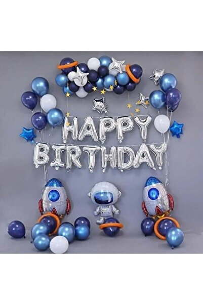 ALYA -BUTIK Uzay temalı doğum günü seti uzay balon seti