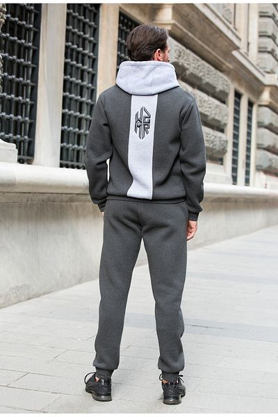 Masimar Men's 3 Thread Fabric Slim Fit Hooded Sweatshirt with Embroidery Detail