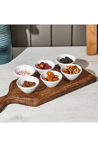 İpek Silk Round Porcelain 6 Sauce Bowl - White - 3 cm