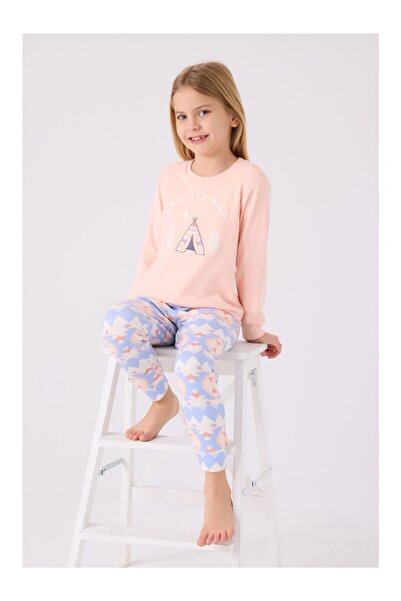 Arnetta Girl's Salmon Long Sleeve Pajama Set