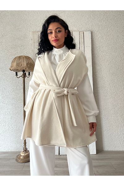 KÜÇÜĞÜM BUTİK Κρέμα Stamp Poncho