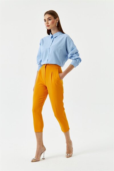 Tuba Butik Carrot Fit Orange Women's Trousers