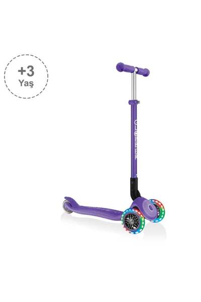 Globber Primo Plus Katlanabilir Işıklı Scooter - Mor