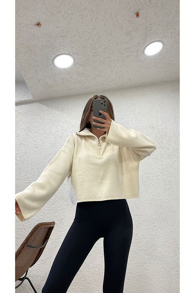 DENİKK Yudoowear, Oversize Crop πουλόβερ με φερμουάρ