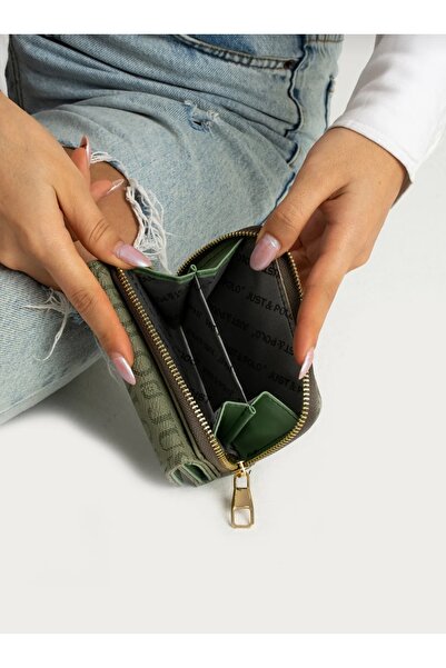 Just Polo Women's Green Wallet Multi-Compartment