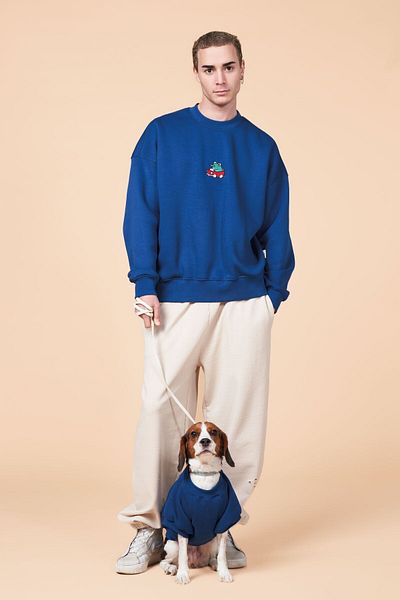 salya store Dog Outfit for Owner Single Item - Loose Fit, Pou Series Speedfrog Sweatshirt