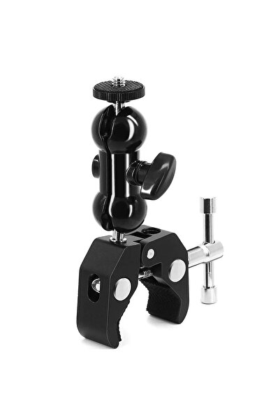 Choice AB ERIKOLE Metal Super Clamp with 360° Double Ball Head Magic Arm Clamp with 1/4" 3/8" Hole for DSLR