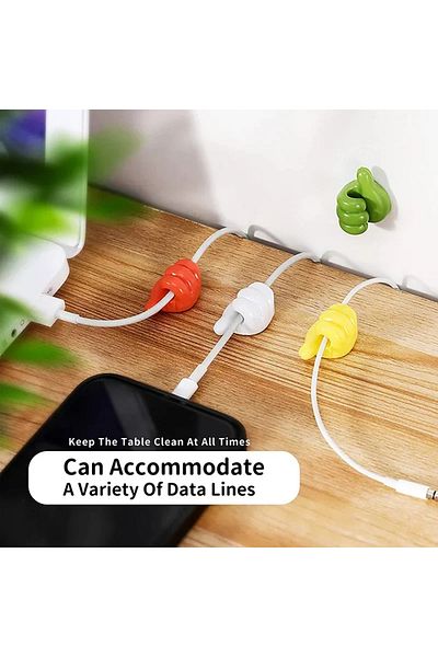 Vikefon 10pcs mix color 10pcs Wall Hooks Silicone Thumb Self-Adhesive Thumb Cable Organizer Clips Key Hook M
