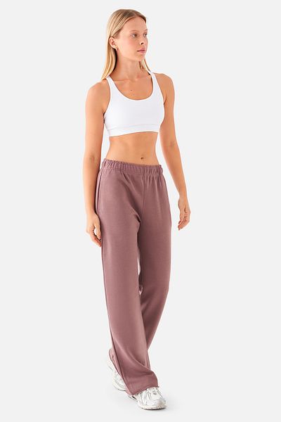 Superstacy Amelia Flared Leg Wide Leg Dark Rose Sweatpants