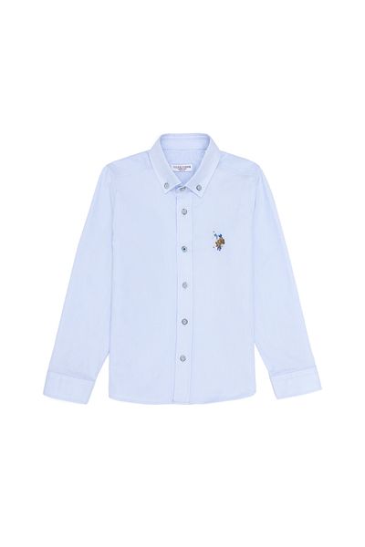 U.S. Polo Assn. Αγόρι γαλάζιο μακρυμάνικο βασικό πουκάμισο 50263107 -VR003