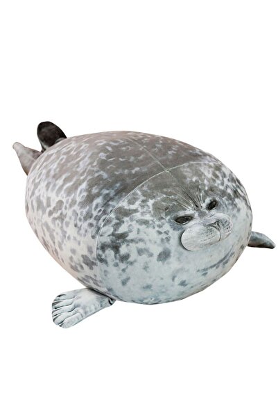 Choice دمية محشوة ناعمة على شكل فقمة عملاقة بطول 30 سم وعرض 20-60 سم على شكل أسد بحر رمادي اللون، مصنوعة من أفخم أنواع الحيوانات المائية