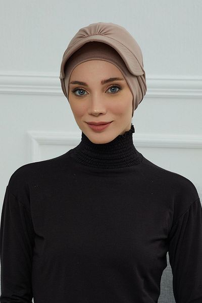 Aisha's Design Combed Cotton Bonnet - Visor Detailed, B-66