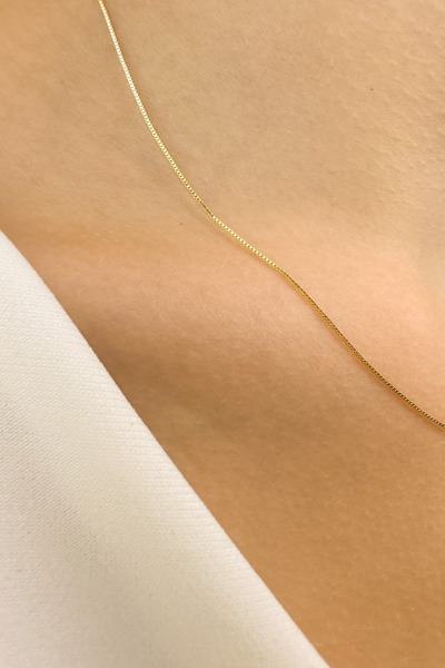 KRAFTIVA JEWELRY 14 Ayar Altın Zarif Küp Zincir Kolye