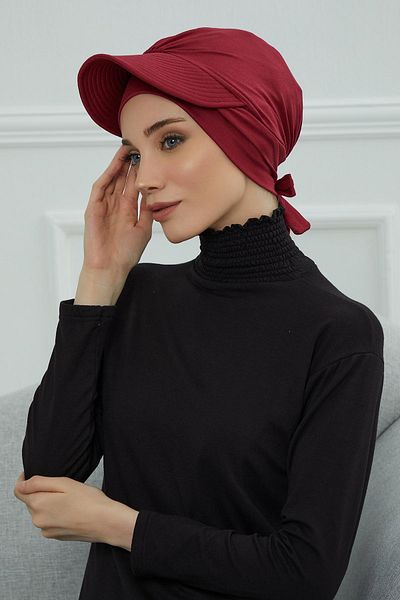 Aisha's Design Combed Cotton Bonnet - Visor Detailed, B-66