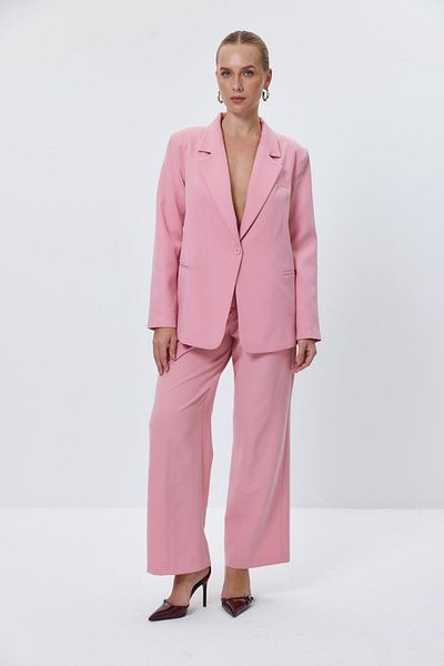 Tuba Butik High Waist Palazzo Powder Pink Women's Trousers