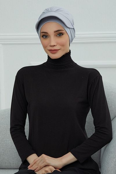 Ayşe Tasarım Combed Cotton Bonnet - Visor Detailed, B-66