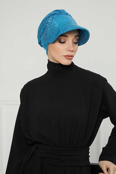 Aisha's Design قبعة قناع مطرزة - بونيه، b-73p