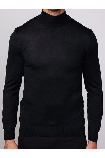 DENİZLİFE Men's (Father) Half Turtleneck Wool Sweater